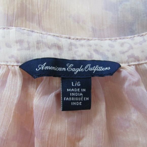 American Eagle Outfitters Sheer Floral Peasant Top - Picture 8 of 8